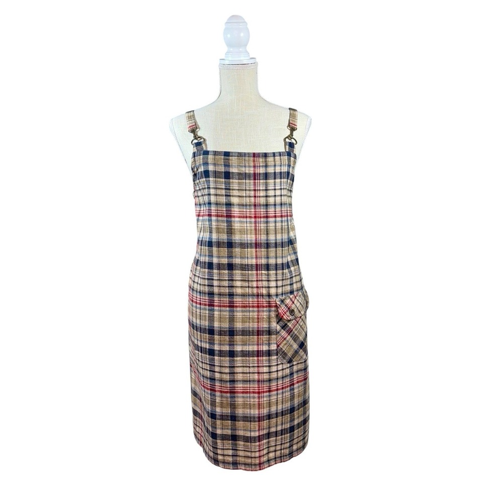 Vintage 90's Plaid Pinafore Jumper Dress Size MD Preppy Cottagecore Academia